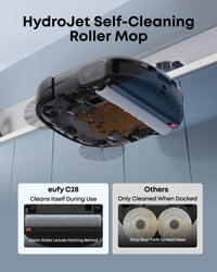 eufy New Robot Vacuum Cleaner With Mop,C28 Omni,Self-Cleaning Roller Mop,Upgraded from X10 Pro,15,000Pa Suction,All-in-1 Station,Tangle-Free,Auto Mop Wash&Dry,AI Obstacle Avoidance,LiDAR Navigation