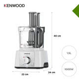 Kenwood FDP65.860WH food processor with 9 attachments. Express Serve and Dice, 1.5L Jug blender and mini chopper, White
