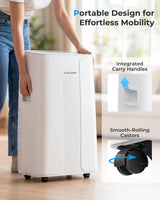 LEENON 14000 BTU Air Conditioning Unit, Portable Air Conditioner, Powerful 4-in-1 AC Unit Dehumidifier Fan & Sleep Mode, Aircon Unit with 24H Timer,Auto-Swing, Remote Control, Exhaust Hose