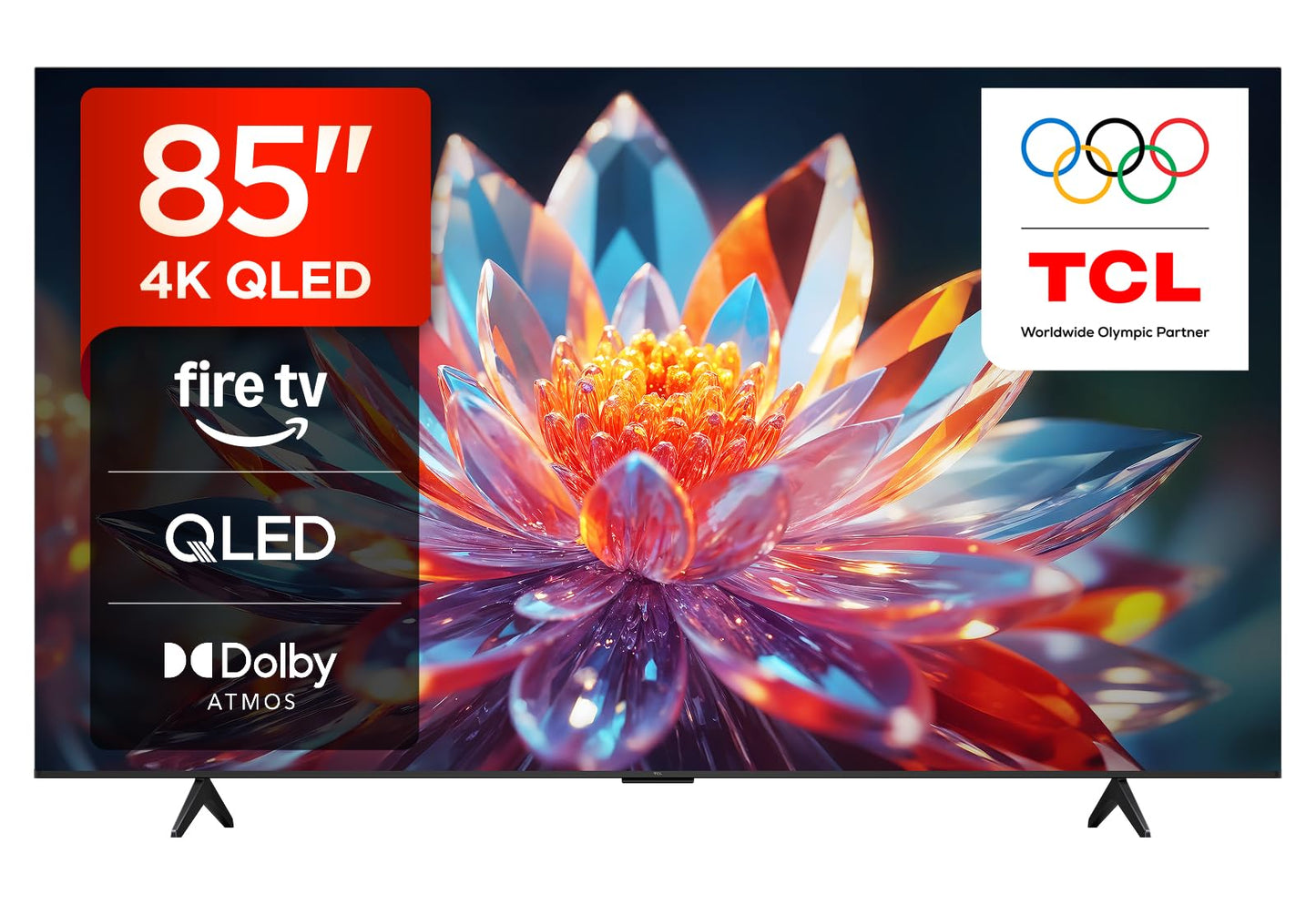 TCL 85T6C-UK 85 Inch QLED 4K HDR TV, Fire TV (Smart TV with Dolby Vision & Atmos, HDR10+, Press & Ask Alexa, 2025 Model)