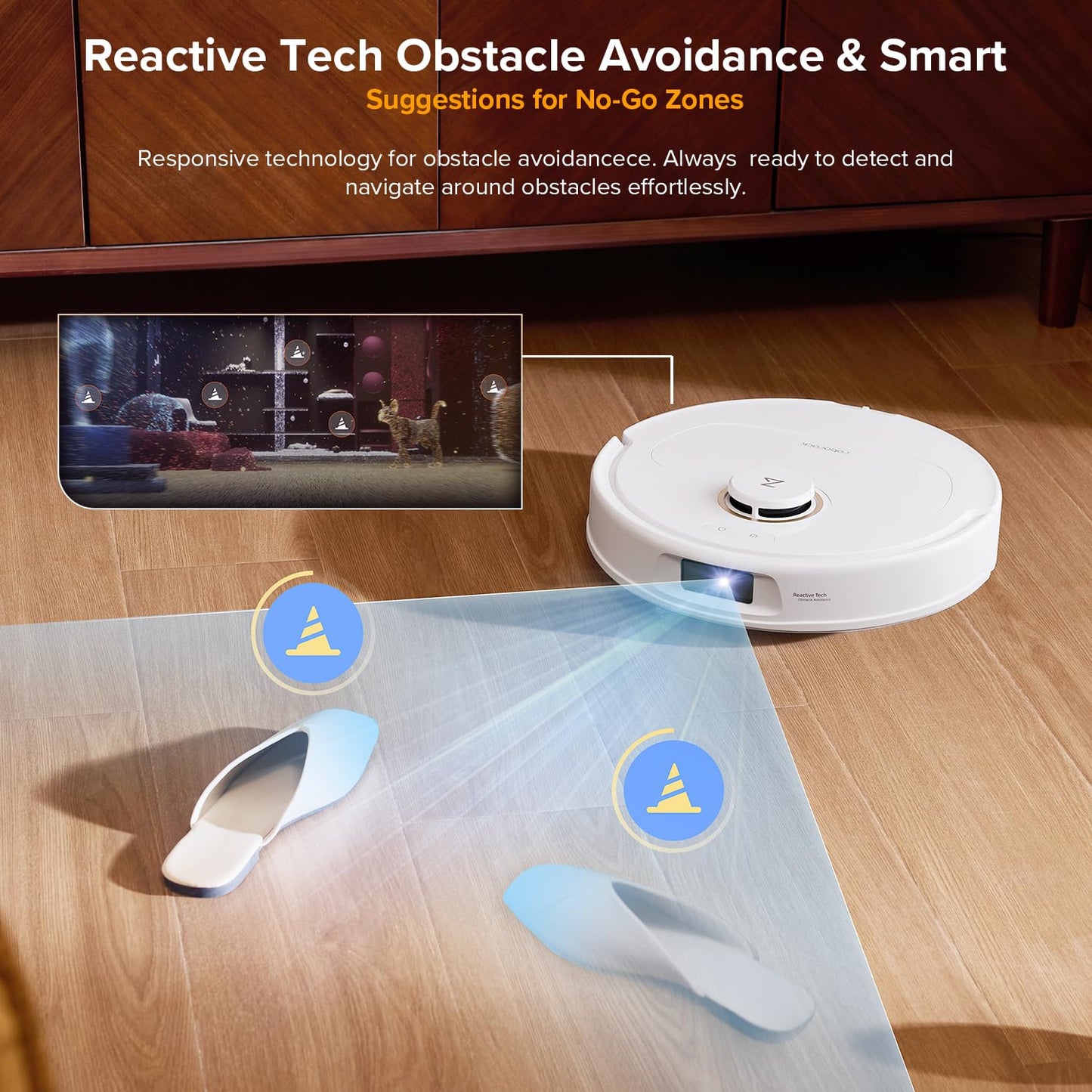 roborock Qrevo S5V Robot Vacuum Cleaner with Mop, FlexiArm Edge Mopping, 12,000Pa Suction, Dual Zero-Tangle System, Smart Obstacle Avoidance, 10mm Mop Lifting, All-in-One Dock, White