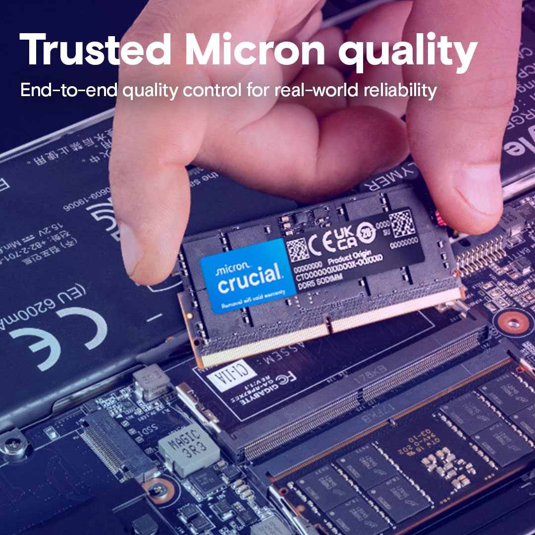 Crucial DDR5 RAM 96GB Kit (2x48GB) 5600MHz SODIMM, Laptop Computer Memory, Mini PC (or 5200MHz, 4800MHz) CL46- CT2K48G56C46S5