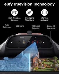 eufy New Robot LawnMower C15 without Boundary Cable with Garage, 500 m² Coverage, TrueVision, No RTK, No Signal Issue, Hands-Free Auto Mapping, Animal Safe, Smart Navigation, Ride on Edge Cutting