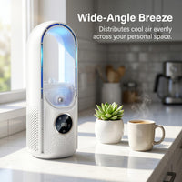 Portable Air Conditioner, Cool Air Conditioner, USB Powered Cooling Fan - 6 humidity levels and speeds for home/bedroom/office,White And Blue