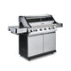 Fire Mountain Olympus 8 Burner Gas BBQ, Stainless Steel Barbecue Cast Iron Grill, Glass Viewing Lid, Side Burner & Built-In Temperature Gauge, Extra Large Outdoor Grill for Garden Parties & Patio