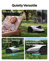 eufy New Robot LawnMower C15 without Boundary Cable with Garage, 500 m² Coverage, TrueVision, No RTK, No Signal Issue, Hands-Free Auto Mapping, Animal Safe, Smart Navigation, Ride on Edge Cutting