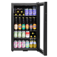 Dellonda Baridi Undercounter Drinks, Beer & Wine Fridge with Wire Shelves, Internal Light & Security Lock 85L, Black - DH13