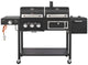CosmoGrill Hybrid 4 Burner Barbecue DUO Dual Fuel BBQ 3+1 Gas Grill & Charcoal Smoker BBQ Grill, Built-in Thermometer, Warming Rack, Outdoor Portable Large Coal Barbecue for Home Garden Party Cooking.