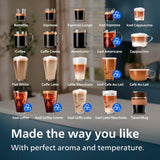 PHILIPS 5500 Series Bean to Cup Coffee Machine – 20 Hot & Iced drinks, LatteGo Milk Frother, Fastest-to-Clean, 40% Quieter, Ceramic Grinder, Fully Automatic Espresso & Cappuccino maker – EP5546/70