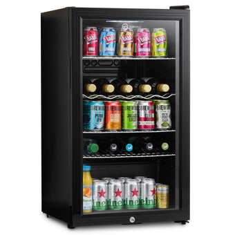 compare product Subcold Super85 LED - Under-Counter Fridge | 85L Beer, Wine & Drinks Fridge | LED Light + Lock and Key | Energy Efficient (Black, 85L)…