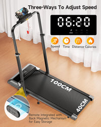1%-6%-12% Incline Folding Treadmill with 115 CM Retractable Handrail, 95°-105° Adjustable Tilt Angle, 6 in 1 Compact Treadmills for Home/Office (Silver Black)