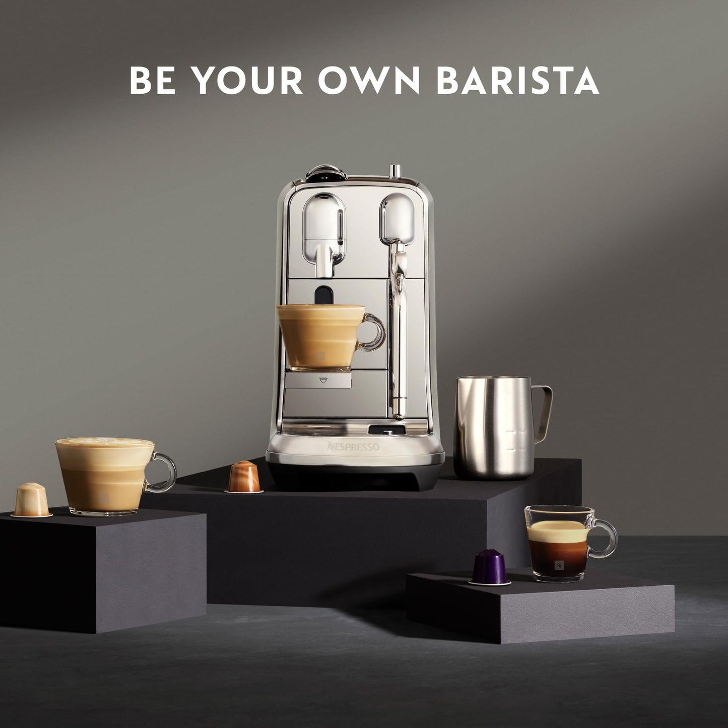 Nespresso Creatista Plus Automatic Pod coffee machine with milk frother wand for Espresso, Cappuccino & Flat White by Sage in Brushed Stainless Steel