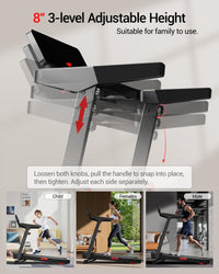 Treadmills for Home with 20% Auto Incline, 14KM/H Foldable Treadmill with Handles, Running Machine for Heavy People, 180KG Weight Capacity, Large Running Belt and Intelligent LED Touch Screen