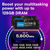 Crucial DDR5 RAM 64GB Kit (2x32GB) 4800MHz SODIMM, Laptop Computer Memory, Mini PC, CL40 - CT2K32G48C40S5