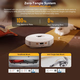 roborock Qrevo S5V Robot Vacuum Cleaner with Mop, FlexiArm Edge Mopping, 12,000Pa Suction, Dual Zero-Tangle System, Smart Obstacle Avoidance, 10mm Mop Lifting, All-in-One Dock, White