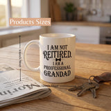 Mitibet Grandad Fathers Day Gift, Professional Retired Mug, Grandad Birthday Gifts, Funny Father Day Mugs, Best Dad Coffee Cup, Unusual Worlds Greatest Daddy Present, Travel Flask Drinkware, 11 Oz