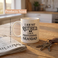 Mitibet Grandad Fathers Day Gift, Professional Retired Mug, Grandad Birthday Gifts, Funny Father Day Mugs, Best Dad Coffee Cup, Unusual Worlds Greatest Daddy Present, Travel Flask Drinkware, 11 Oz