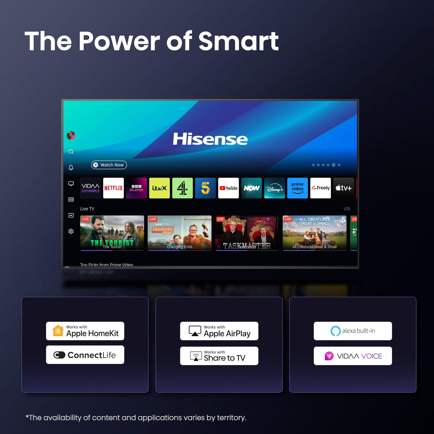 Hisense 55" 55U7QTUK MiniLED QLED 144Hz Smart AI TV - Hi-View AI Engine, 144Hz Game Mode PRO, 2.1 Channel, Dolby Atmos, Quantum Dot Colour, Anti-Reflection with Freely, Disney +, YouTube, Netflix