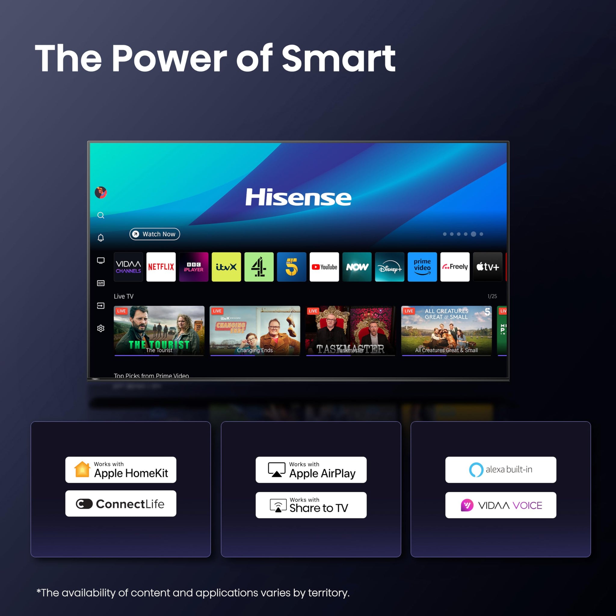 Hisense 55" 55U7QTUK MiniLED QLED 144Hz Smart AI TV - Hi-View AI Engine, 144Hz Game Mode PRO, 2.1 Channel, Dolby Atmos, Quantum Dot Colour, Anti-Reflection with Freely, Disney +, YouTube, Netflix