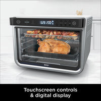 Ninja Foodi 10-in-1 Multifunction Oven, Fast Mini Oven, Countertop Oven, 10 Cooking Functions, Air Fry, Pizza, Grill, Roast, Bake, Toast, Bagel & more, Make Family-Size Meals, Silver/Black DT200UK