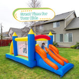 Ballsea Inflatable Bouncy Castle, Kids Bounce House Trampoline Dual Slide, Jumper Play Center with Air Blower for Kids Indoor Outdoor, 4.88 x 2.4 x 1.9m