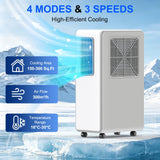 Portable Air Conditioner 4 in 1 Air Conditioning Unit Cooling & Dehumidifier & Cooling Fan Ultra Quiet, 24H Timer Powerful Mobile AC Unit Cooling for Home,Office（white）