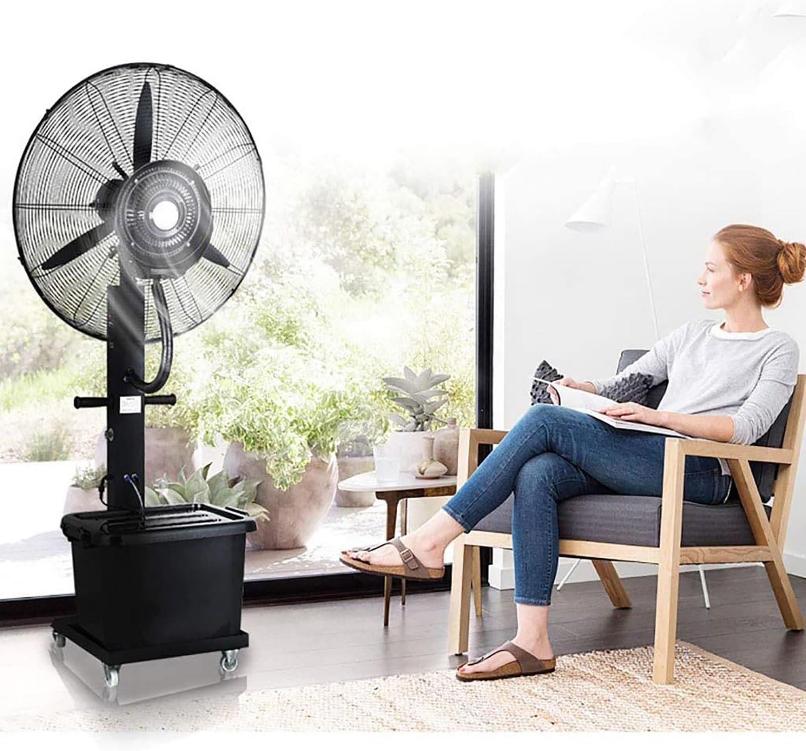 YNIYUJKL Pedestal Fans Dc Motor Ultra Quiet Pedestal Sleeping &Baby, High Energy Efficiency Standing Fan Speed With Leakage Protector, Blowers, 28/32 Inch, Black,Diameter80cm