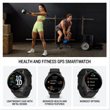 Garmin Venu 4 45mm - GPS smartwatch, AMOLED touchscreen, 24/7 advanced health & fitness tracking, 80+ sports apps, flashlight, ECG, sleep monitor, up to 12 days battery life, Slate/Black