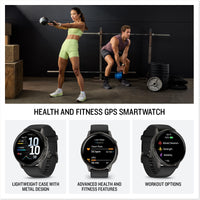 Garmin Venu 4 45mm - GPS smartwatch, AMOLED touchscreen, 24/7 advanced health & fitness tracking, 80+ sports apps, flashlight, ECG, sleep monitor, up to 12 days battery life, Slate/Black