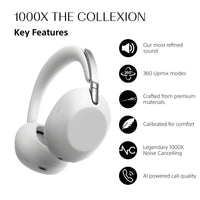 SONY 1000X THE COLLEXION Luxury Over-Ear Wireless Bluetooth Headphones, Studio-Grade Hi-Res Sound,Premium Noise Cancelling, 360 Spatial Audio, Durable Case, iOS & Android – Platinum, New Model