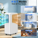 Portable Air Conditioner 4 in 1 Air Conditioning Unit Cooling & Dehumidifier & Cooling Fan Ultra Quiet, 24H Timer Powerful Mobile AC Unit Cooling for Home,Office（white）