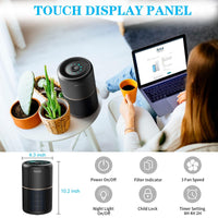 AIRTOK Air Purifiers, Air Purifier for Home Bedroom with Fragrance Sponges | 4 in 1 H13 True HEPA Air Filter 99.97% Remove Smoke Dust Pollen Pet Dander Odor Ozone, Free Night, Night Light, AP0601