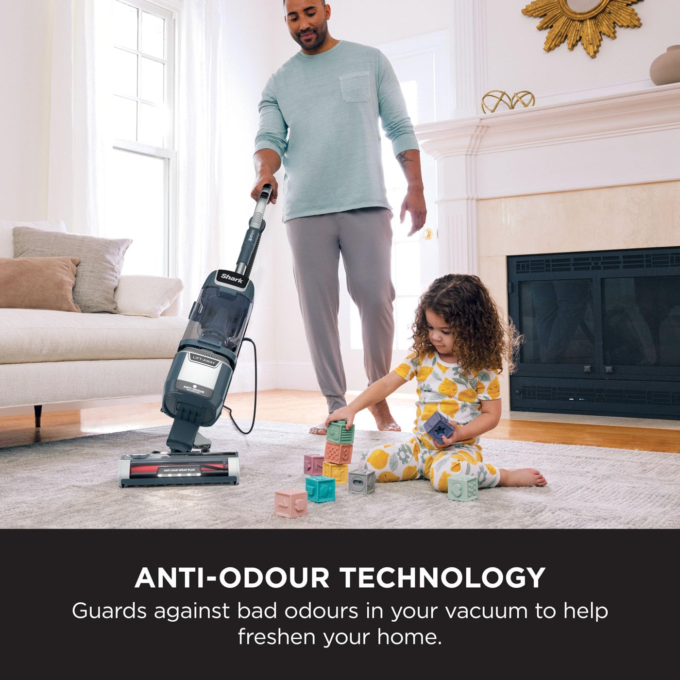 Shark Anti Hair Wrap Plus Upright Corded Pet Vacuum, 2.5L, Powered Lift-Away, Anti-Allergen Seal, Hard Floor & Carpet Mode, 750W, 8m Cord, Multi-Surface & Pet Hair Tools, Smoky Grey, NZ780UKT