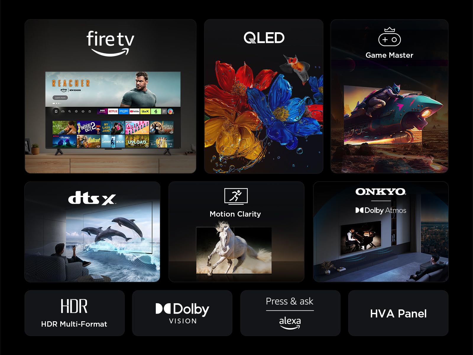 TCL 85T6C-UK 85 Inch QLED 4K HDR TV, Fire TV (Smart TV with Dolby Vision & Atmos, HDR10+, Press & Ask Alexa, 2025 Model)
