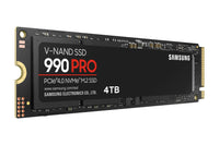 Samsung 990 PRO NVMe M.2 SSD, 4 TB, PCIe 4.0, 7,450 MB/s read, 6,900 MB/s write, Internal SSD, For gaming and video editing, MZ-V9P4T0BW