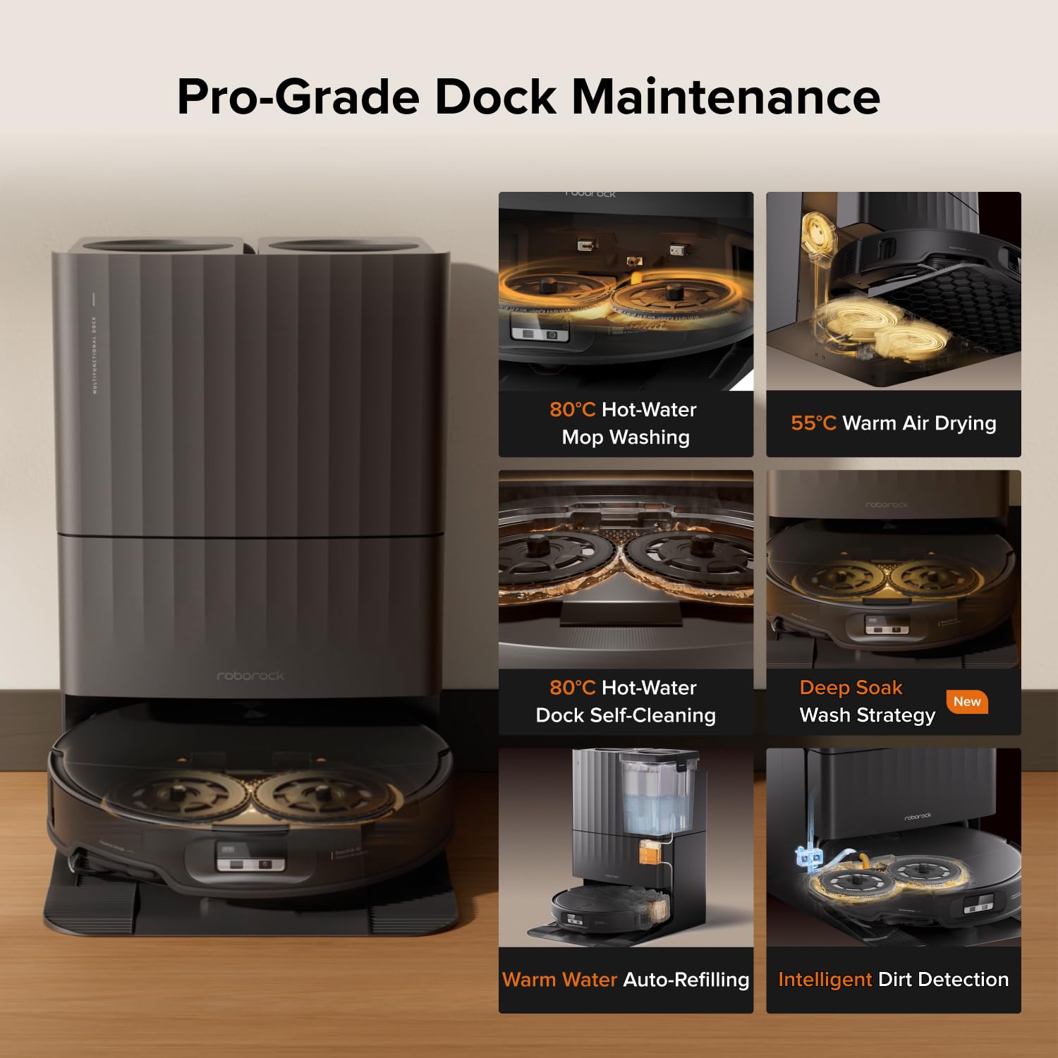 roborock Qrevo Edge 2 Robot Vacuum Cleaner with Mop, 25,000 Pa HyperSuction, Zero-Tangle, 3.14" Ultra-Slim, AI Obstacle Avoidance, FlexiArm Technology, 80°C Hot-Water Mop Washing & Dock Self-Cleaning