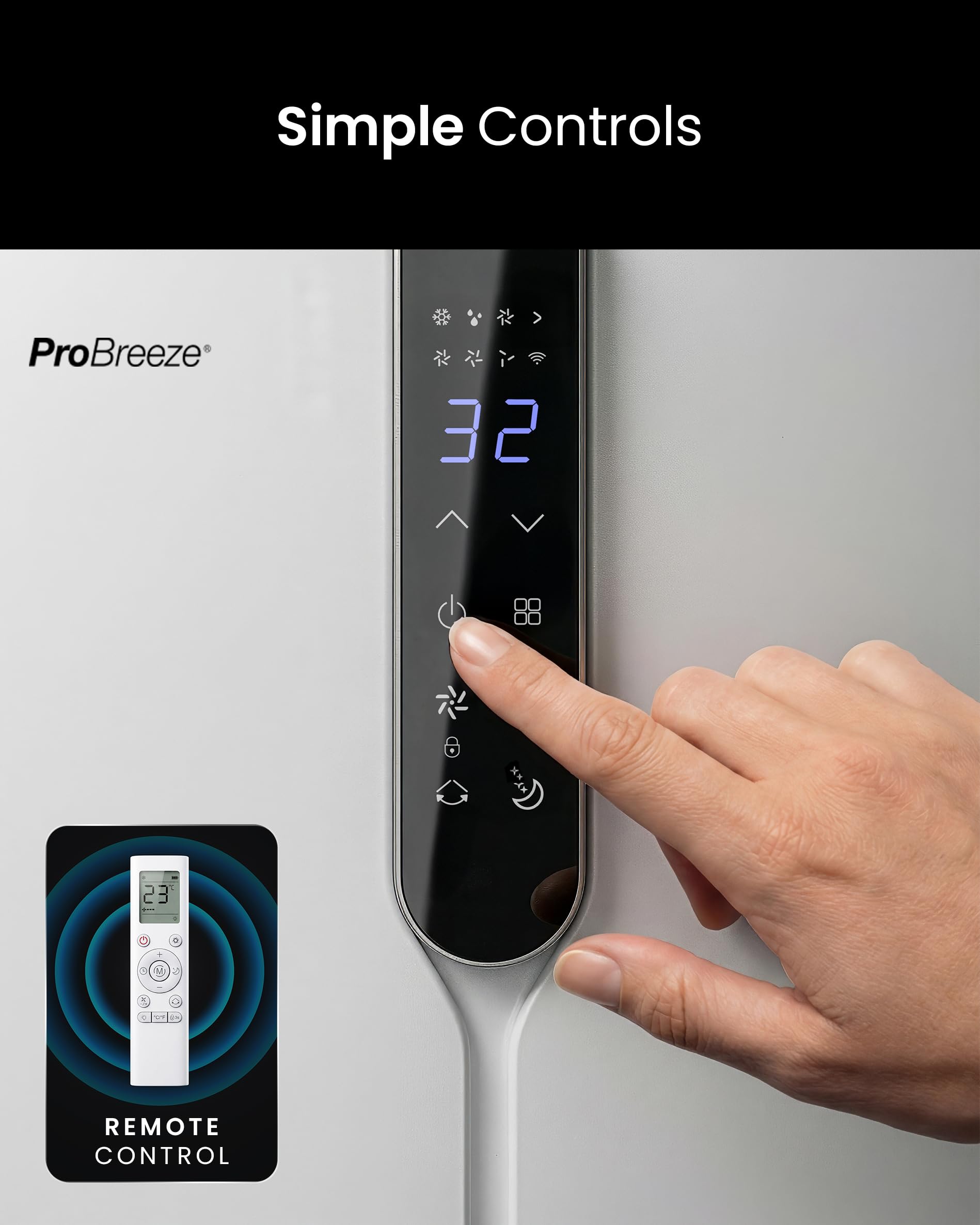 Pro Breeze OmniCool - Ultra Quiet 12000 BTU Portable 4-in-1 Air Conditioner with Smart Home WiFi, App & Voice Control, Dehumidifier, Fan, 24H Timer & Window Kit - Efficient AC Unit for Home & Office