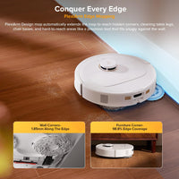 roborock Qrevo S5V Robot Vacuum Cleaner with Mop, FlexiArm Edge Mopping, 12,000Pa Suction, Dual Zero-Tangle System, Smart Obstacle Avoidance, 10mm Mop Lifting, All-in-One Dock, White