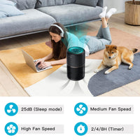 AIRTOK Air Purifiers, Air Purifier for Home Bedroom with Fragrance Sponges | 4 in 1 H13 True HEPA Air Filter 99.97% Remove Smoke Dust Pollen Pet Dander Odor Ozone, Free Night, Night Light, AP0601