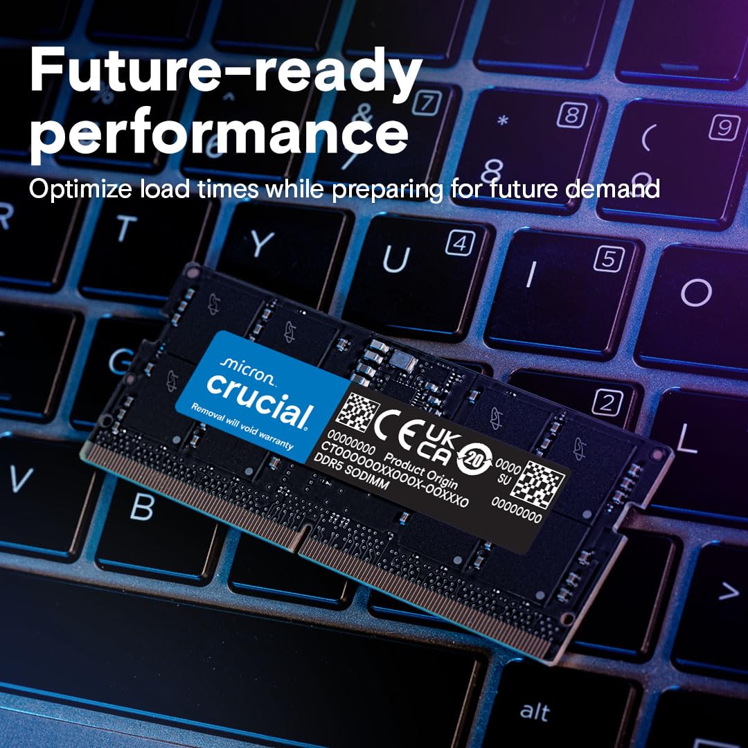 Crucial DDR5 RAM 96GB Kit (2x48GB) 5600MHz SODIMM, Laptop Computer Memory, Mini PC (or 5200MHz, 4800MHz) CL46- CT2K48G56C46S5