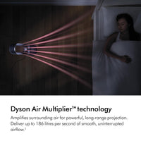 Dyson Hot+Cool Jet Focus AM09 Fan Heater 2-in-1, heats and cools with strong airflow (White/Silver)