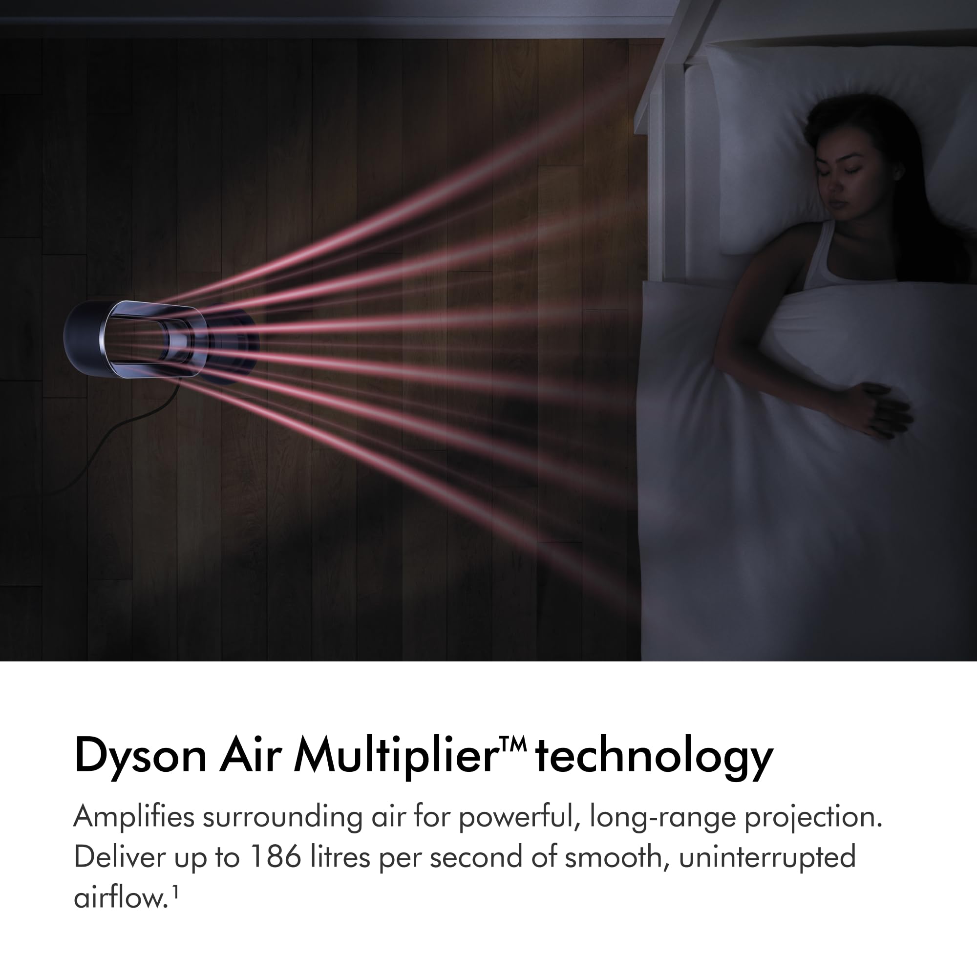 Dyson Hot+Cool Jet Focus AM09 Fan Heater 2-in-1, heats and cools with strong airflow (White/Silver)