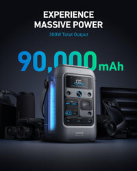 Anker SOLIX C300 DC Portable Power Station & Power Bank, 288Wh LiFePO4 Battery, 300W Solar Generator, for Camping, Outdoors, Travel & Emergency (No Wall Adapter Included)