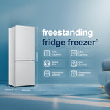 Fridgemaster MC50175A 50cm Freestanding 60/40 Fridge Freezer - 175-litre capacity with Crisper box - Reversible Door - 4 Star Freezer Rating - LED Lighting -Mechanical Control- White - Energy Class E