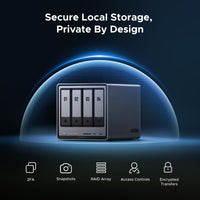 UGREEN NAS DXP4800 Pro 4-Bay Desktop NAS with HDMI Cable, Intel® Core™ i3-1315U 6-Core CPU, 8GB DDR5 RAM, 128G SSD, 1x 10GbE, 1x 2.5GbE, 2X M.2 NVMe Slots, 4K HDMI, Network Attached Storage (Diskless)