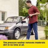 Kärcher K 4 Classic Home Pressure Washer, Pressure: max. 130 bar, Flow Rate: 420 l/h, Area: 30 m²/h, Water Filter, Weight: 4.6 kg, high-Pressure Gun, Dirt Blaster, Spray Lance, Home Kit