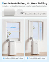 LEENON 14000 BTU Air Conditioning Unit, Portable Air Conditioner, Powerful 4-in-1 AC Unit Dehumidifier Fan & Sleep Mode, Aircon Unit with 24H Timer,Auto-Swing, Remote Control, Exhaust Hose