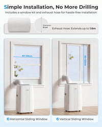 LEENON 14000 BTU Air Conditioning Unit, Portable Air Conditioner, Powerful 4-in-1 AC Unit Dehumidifier Fan & Sleep Mode, Aircon Unit with 24H Timer,Auto-Swing, Remote Control, Exhaust Hose