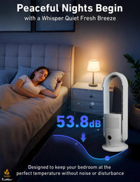 EcoNour 3-in-1 Bladeless Tower Fan with Heater, Cooler & Air Purifier + Advanced UV-C Sterilization, Sleep Mode | 9 Speeds, Fast Heating, Quiet, App Control, Alexa & Google Assistant Support & Remote