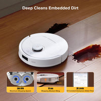 roborock Qrevo S5V Robot Vacuum Cleaner with Mop, FlexiArm Edge Mopping, 12,000Pa Suction, Dual Zero-Tangle System, Smart Obstacle Avoidance, 10mm Mop Lifting, All-in-One Dock, White